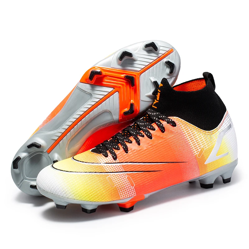 

2023 New Football Boots For Men High-Top Soccer Shoes Anti-Skid Football Cleats Sport Sneakers For Kids Boy Krampon Futbol Erkek