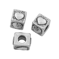 20pcs poker heart cube cuentas bisuter%c3%ada fashion jewelry findings components beads tibetan silver zinc alloy l1280