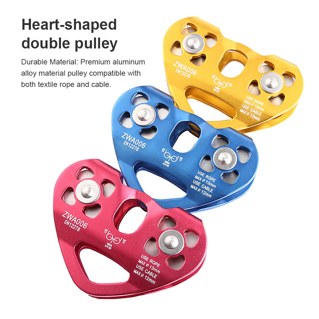 

Rock Climbing Trolley Pulley with Ball Bearing High-Strength Hiking Supply Alloy Wear-Resistant Hanging Device Exploring