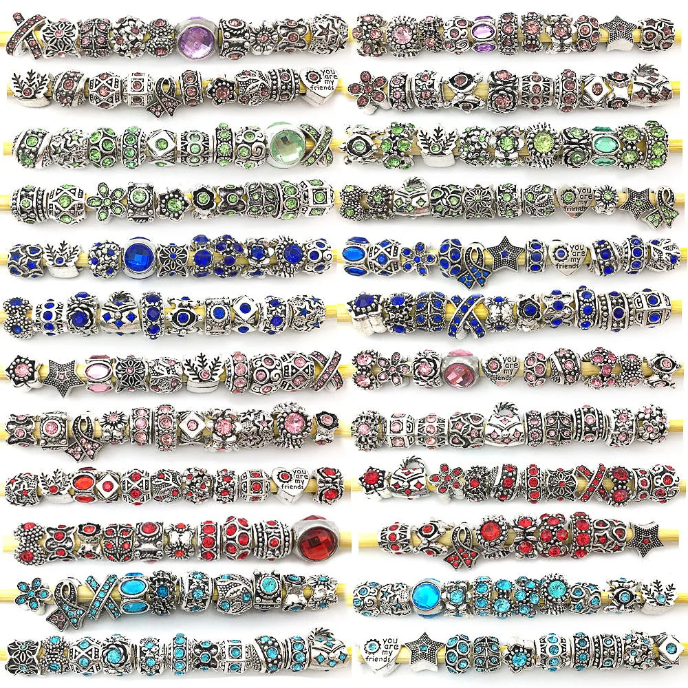 

10pcs 6 Color Random Spot Drilling Big Hole Spacer Beads for Jewelry Making DIY Jewelry Findings Charm Accessories Spacers Beads