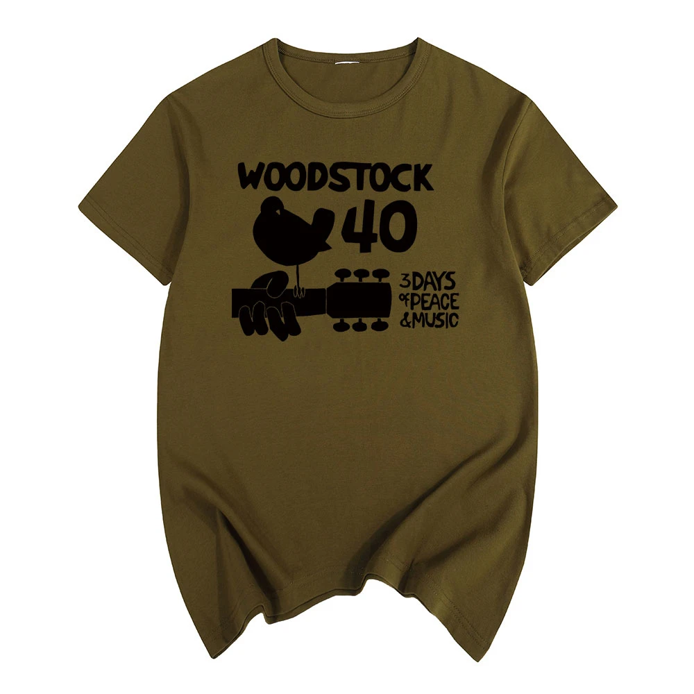 

Летняя футболка с принтом woodstock, хлопковая Мужская футболка, новая женская футболка