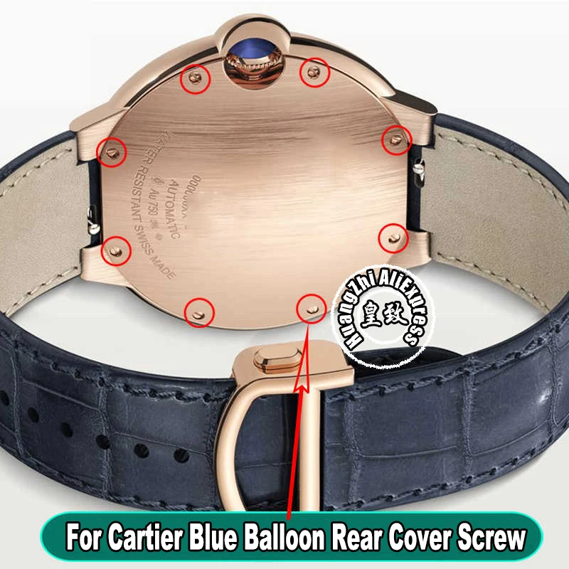 Фото Винт задней крышки 36 мм для Cartier Blue Balloon, ремешок для часов, нижняя часть, маленькая задняя крышка, винт с плоской головкой и инструментами, аксессуары для часов №5
