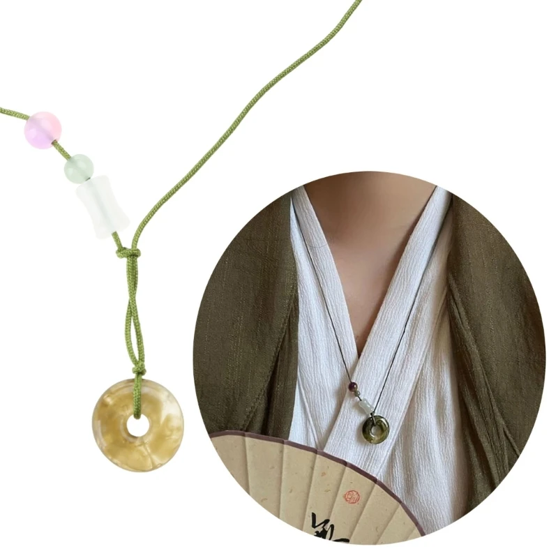 Ожерелье с пряжкой мира, регулируемое ожерелье из вощеной веревки, антикварные украшения, Прямая поставка