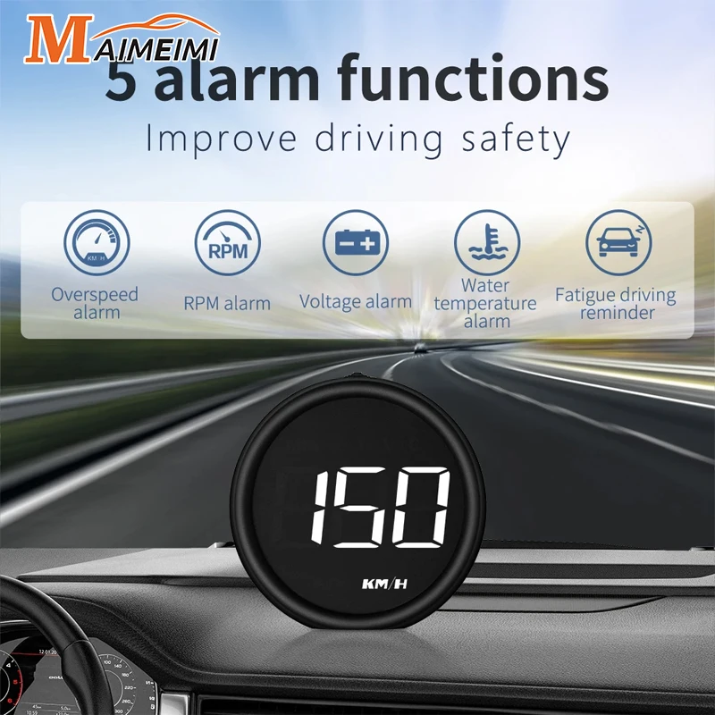

Проектор-спидометр HUD B1 OBD II С Дисплеем, 5-уровневой Сигнализацией, Показателем Расхода Топлива, Температуры Воды