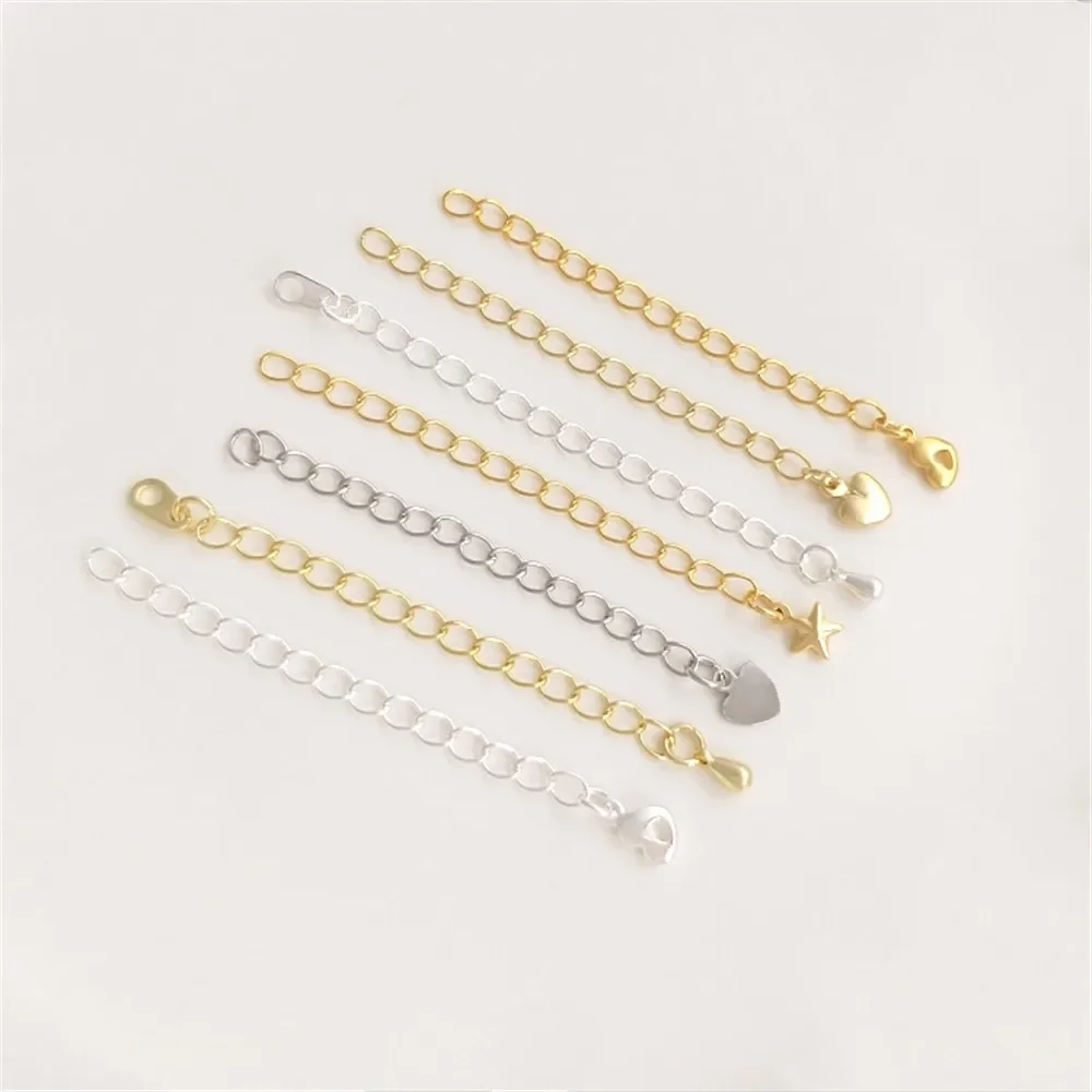 Хвостовая цепочка с медным покрытием 14-каратное золото серебро удлинительная