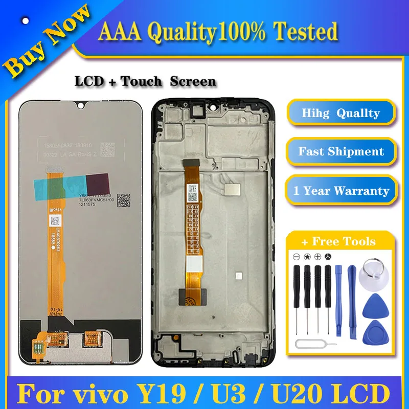 

6.53" Original For VIVO Y19 Y5S Z5i U3 U20 LCD 1915 V1934A V1941A Display Screen Touch Digitizer Assembly Replacement Parts