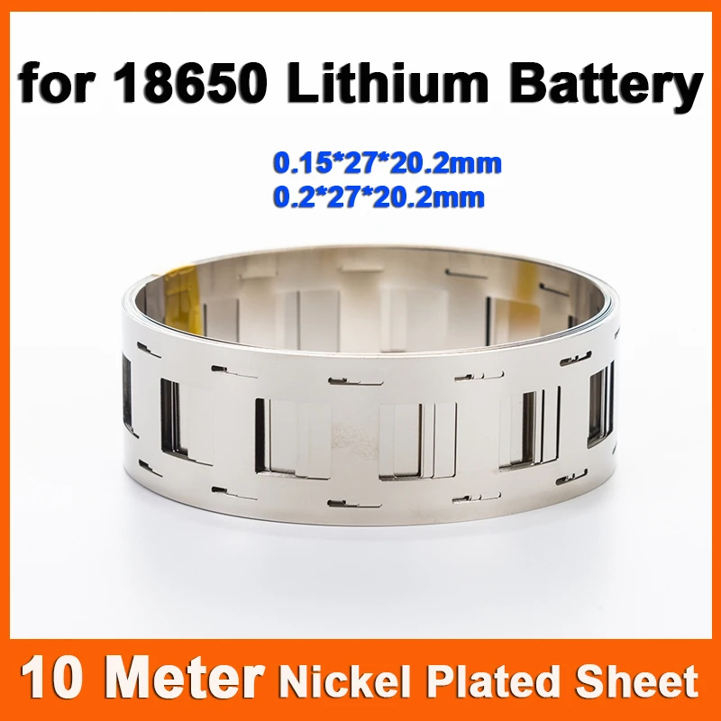

Никелированный лист для сварки литиевой батареи 0,2*27*20,2 мм, длина 10 метров, батарейный блок, сварочный никелевый ремень, аксессуары