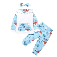 baby girl hoodie clothes set 0 2y girls spring outfits 3pcs cartoon fox hooded pants headband suit fall long sleeve girl clothes