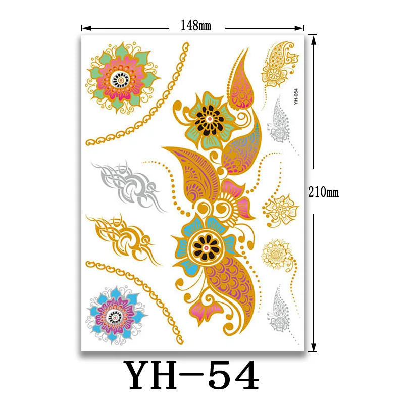 

Модная металлическая водостойкая Серебряная тату-наклейка, 40 Дизайнов