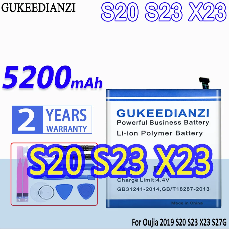 Аккумулятор большой емкости аккумулятор GUKEEDIANZI S20 S23 X23 5200 мАч для Oujia 2019 S 20 S 23X23 S27G