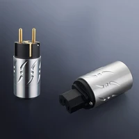 pair viborg ve502gvf502g 100 pure copper eu euro power connecotor schuko plug iec female plug hifi