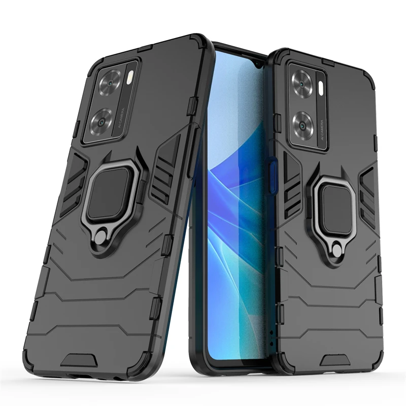 For OPPO A57S Case Cover For OPPO A57S Coque Phone Back Bumper Shockproof Armor Car Ring Magnetic Holder Case OPPO A57S Fundas