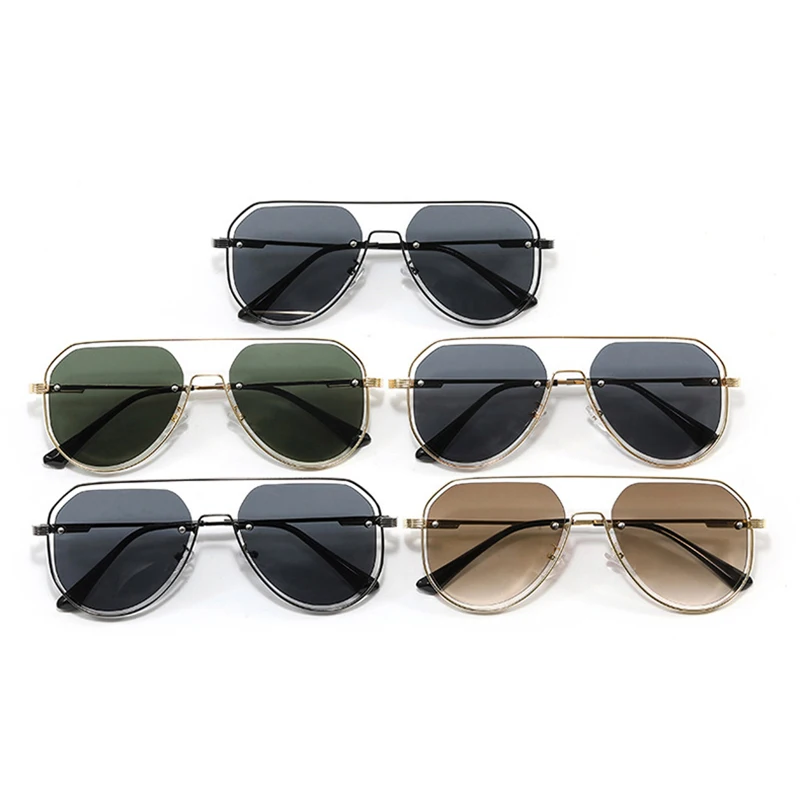 SO &amp EI новые женские солнцезащитные очки-пилоты с двойными мостами в стиле ретро