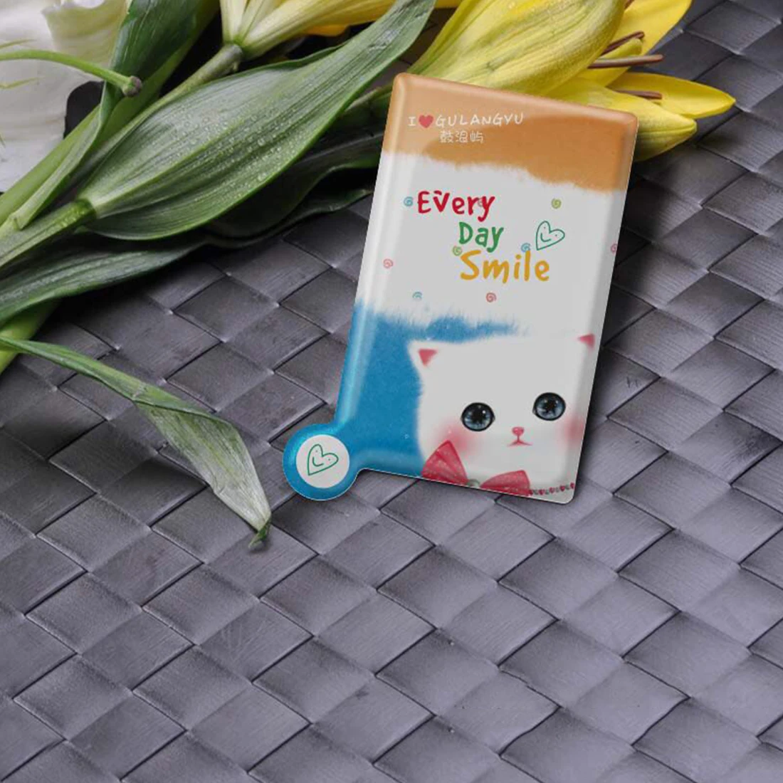 

L118 Cosmetic Stainless Steel Unbreakable Makeup Mirror Shatter-Proof Portable Travel PU Leather Sleeve Pocket Card Mirror