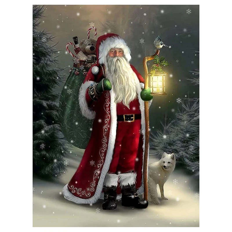 

Набор для алмазной живописи «сделай сам», набор для алмазной вышивки с круглыми кристаллами для домашнего творчества, Рождества, Санта-Клау...