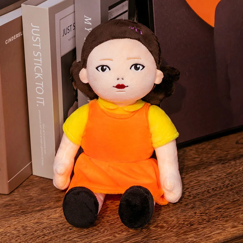 

40CM Kawaii Hot Game Wooden Man Plush Toys Squid Game Realistic Pillow Dolls Stuffed Soft Body Twisted Girl Halloween Gifts