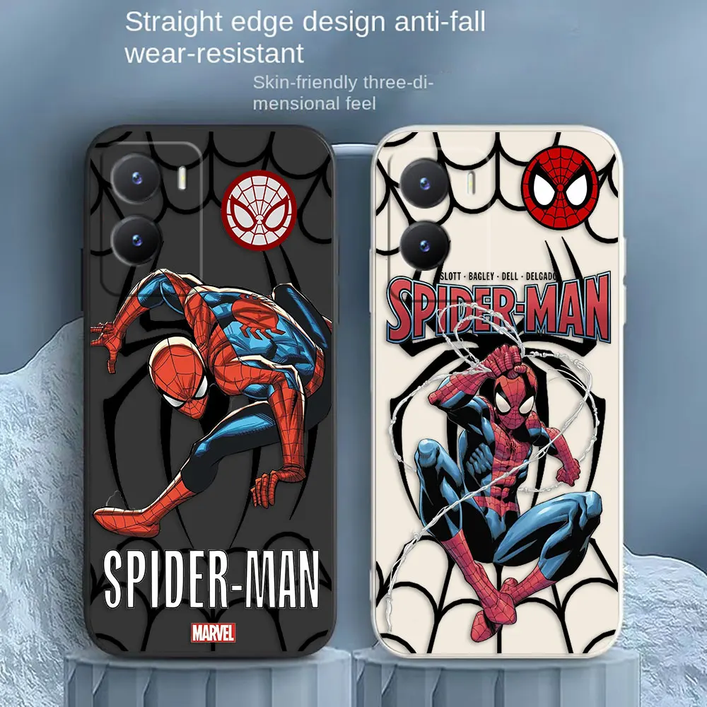 

MARVEL Hero Spider-man Phone Case For VIVO Y55S Y31 Y33S Y55 Y35 Y51S Y52S Y53S Y66 Y73S Y77 5G Y85 Y93 Case Funda Shell Capa