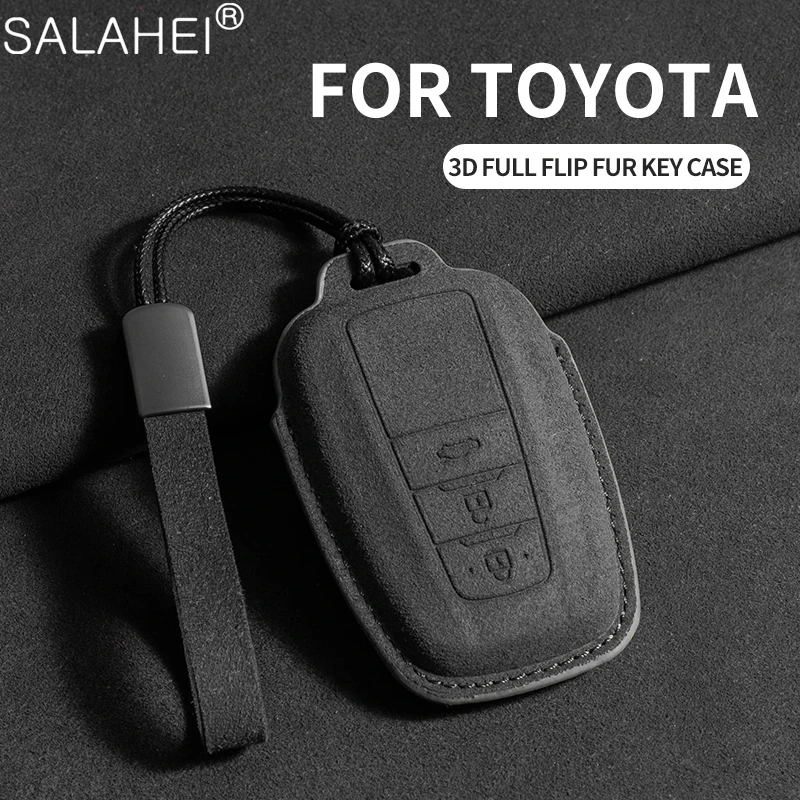 Фото Чехол для автомобильных ключей из замши для Toyota Chr Rav4 Auris Avensis Prius Aygo Camry Corolla Land Cruiser 200 Prado Crown, аксессуары №1