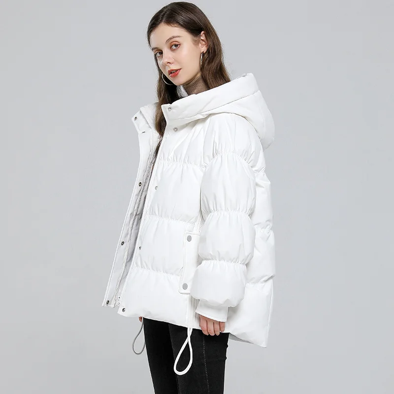 

Aoottii Casual Hooded Parkas Women 90% White Duck Down Coats Femme Fashion Solid Thick Jackets Famale Chaquetas Para Mujer 01416