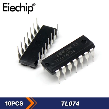 10pcs/lot TL074CN TL074 DIP-14 Integrated Circuit Low-power JFET-Input Operational Amplifiers Electronic IC Chip 1