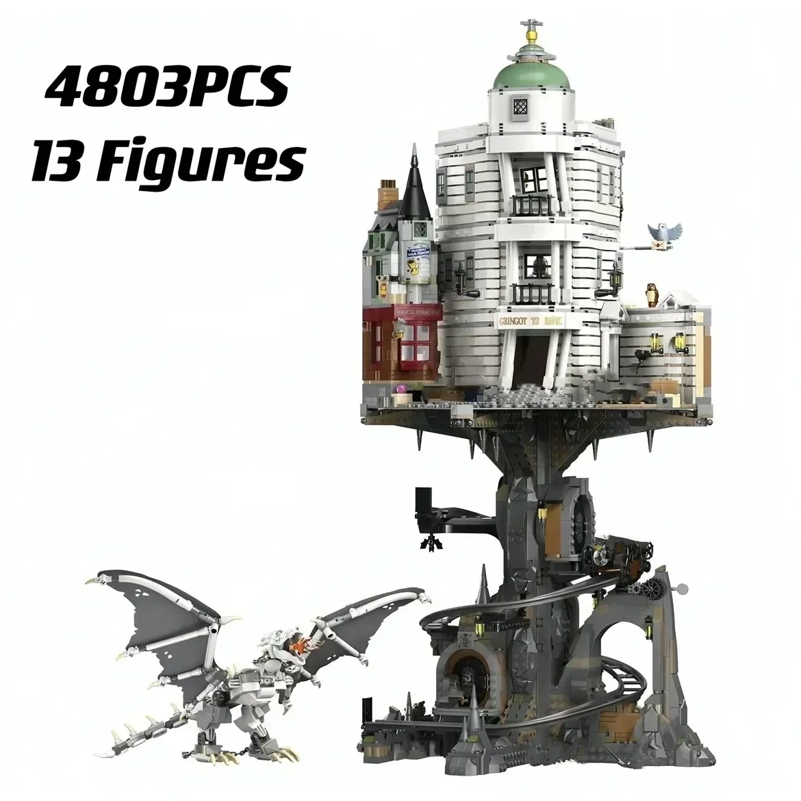 НОВЫЙ банк 4803 шт. Gringots строительные блоки кирпичи Ironbelly Dragon moc76417 замки игрушки
