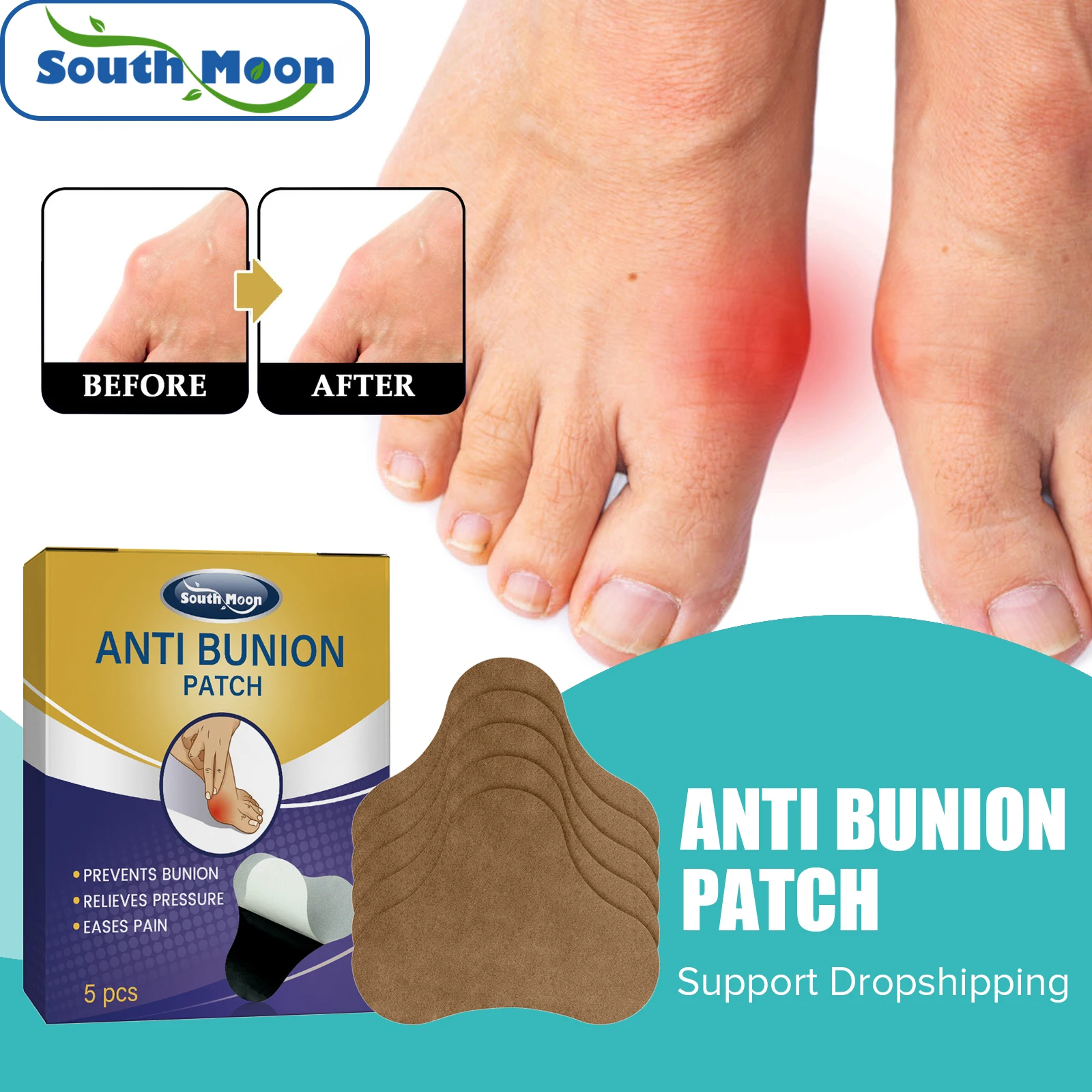 5 шт. пластырь от боли в суставах и при вальгусной деформации