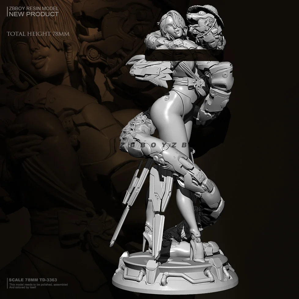 

78mm Resin model kits figure beauty colorless and self-assembled TD-3363