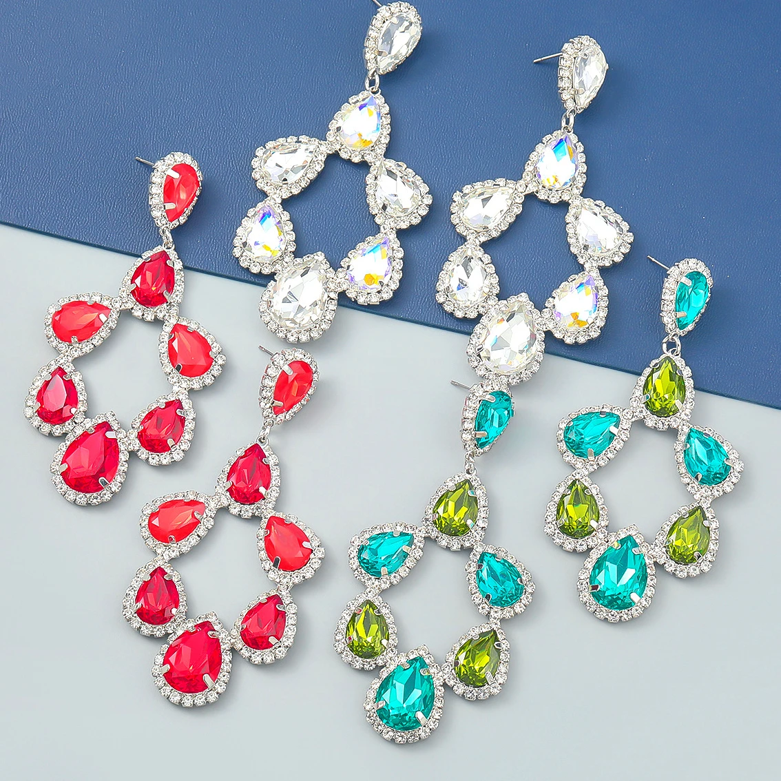

2022 Exaggerated Multilayer Water Drop Earrings for Woman Party