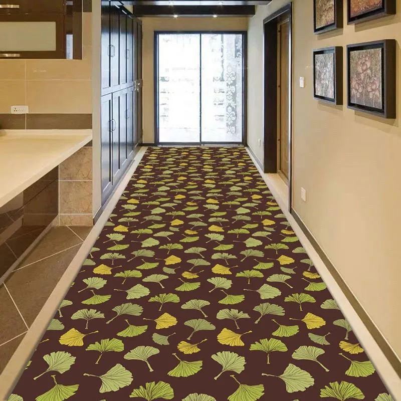 Reese Ginkgo Biloba Silhouette Lobby Carpets Living Room Porch Veranda Long Rugs Hallway Corridor Aisle Restaurant Wedding Decor |