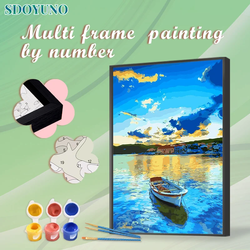 

Картина по номерам SDOYUNO для интерьера, ручная работа, рисование озера, пейзаж, для творчества, для домашнего декора