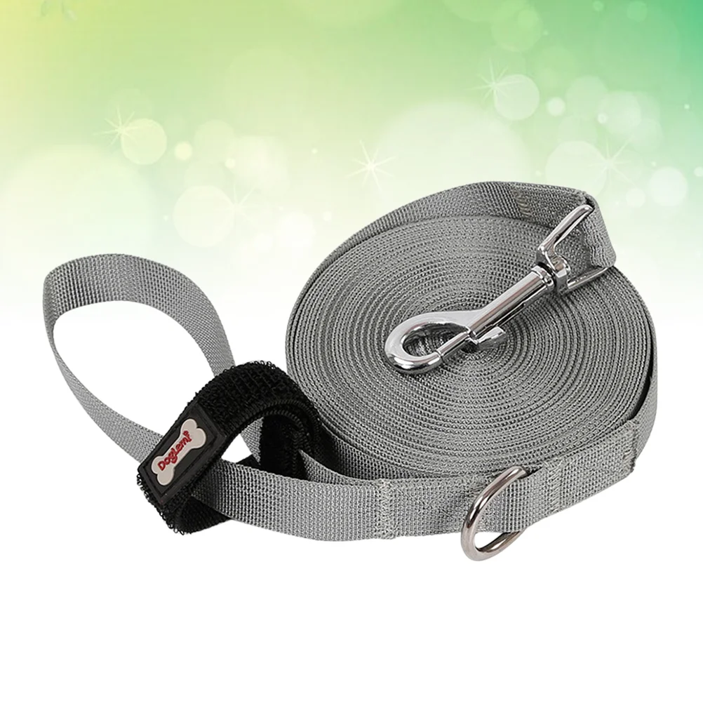 

Pet Training Pulling Rope Dog Nylon Track Rope Durable Dog Controlling Strap Pet Supplies (Grey, Size S)