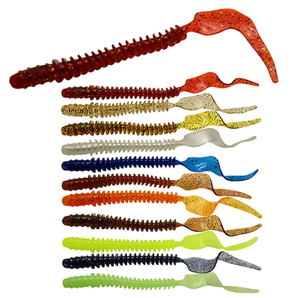 

10pcs/Lot Long Jig Wobbler Worm Soft Lures 122mm 2.6g Silicone Artificial Bait Swimbait Carp Bass Fishing Tackle