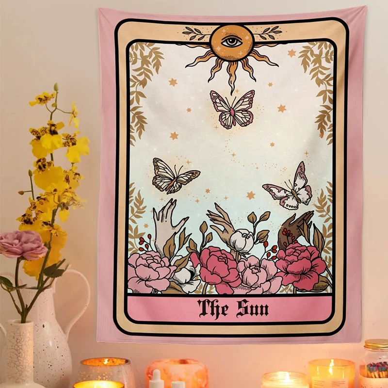 

Tarot card Tapestry Wall Hanging The Sun tarot Bohemian Witchcraft Decoration Home Decoration Hippie Girls Dorm Room Decor