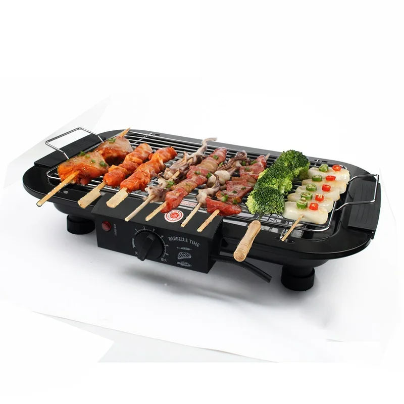 

110V/220V Electric Heating Barbecue Grill Oven Smokeless Indoor Carbon Free Meat Kebab Roaster BBQ Pan Hotplate Griddle EU US