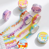 1 pack dessert life collection washi masking tape original melted cheese pattern release liner ideas diy material stickers