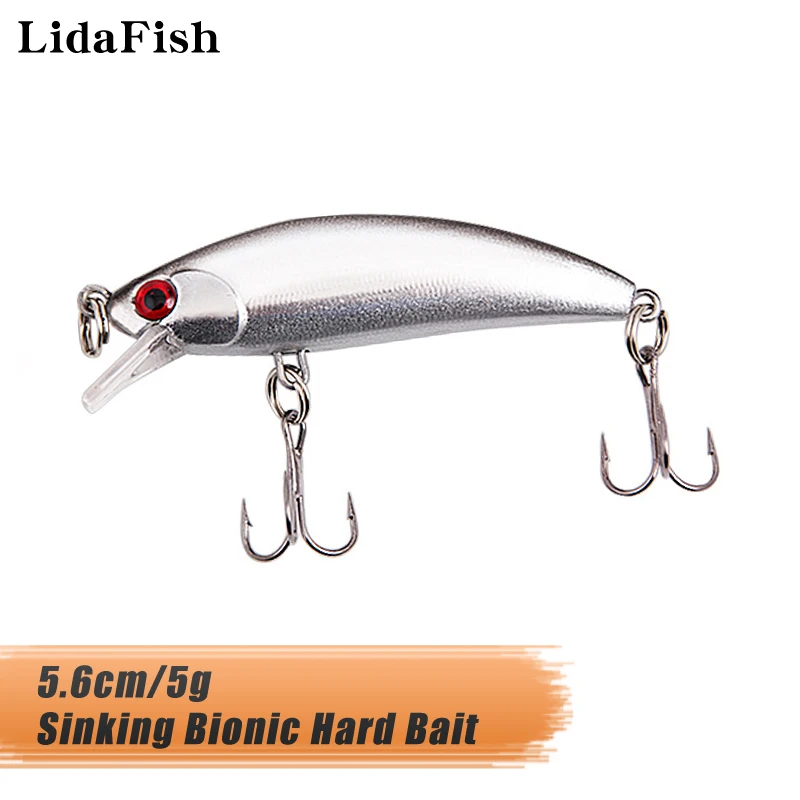 

LIDAFISH, лидер продаж, 5,6 см, искусственная Реалистичная рыболовная приманка, жесткая приманка, 10 цветов в наличии