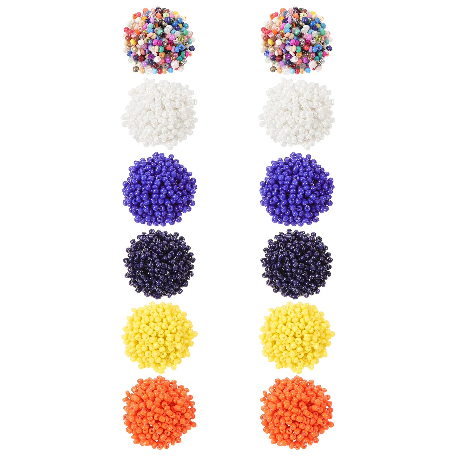 

6 Pairs Stud Earrings Beads Teen Girls All-match Personality Aesthetic Women Studs Metal Woman