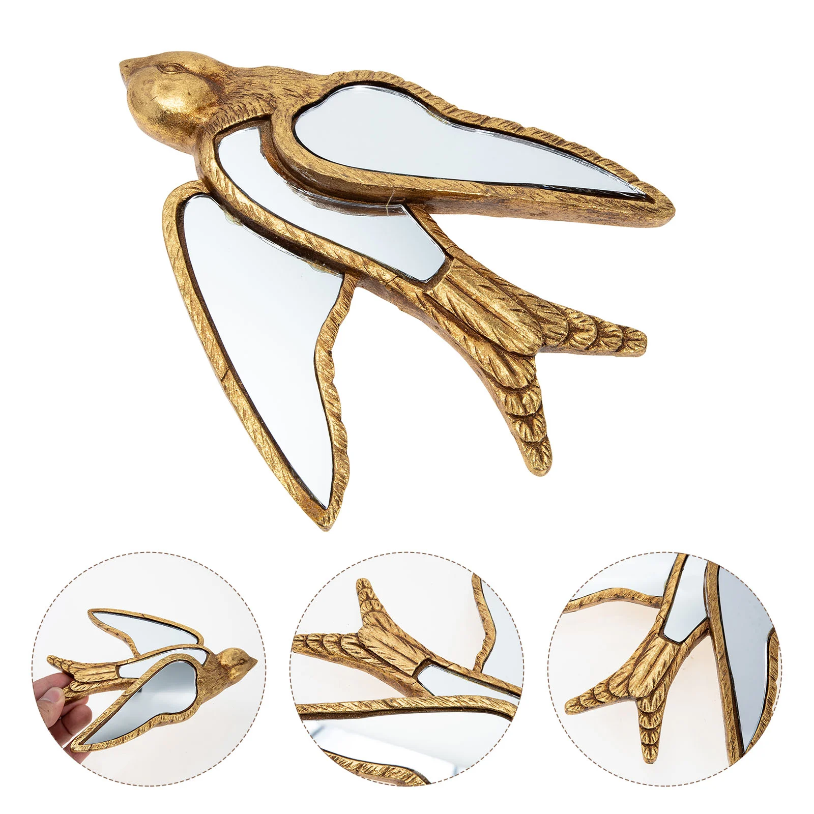 

Wall Bird Hangingswallow Birds Sculpture Garden Sculptures Decor Resin 3D Sign Figurine Flying Swallows Decoration Hummingbird