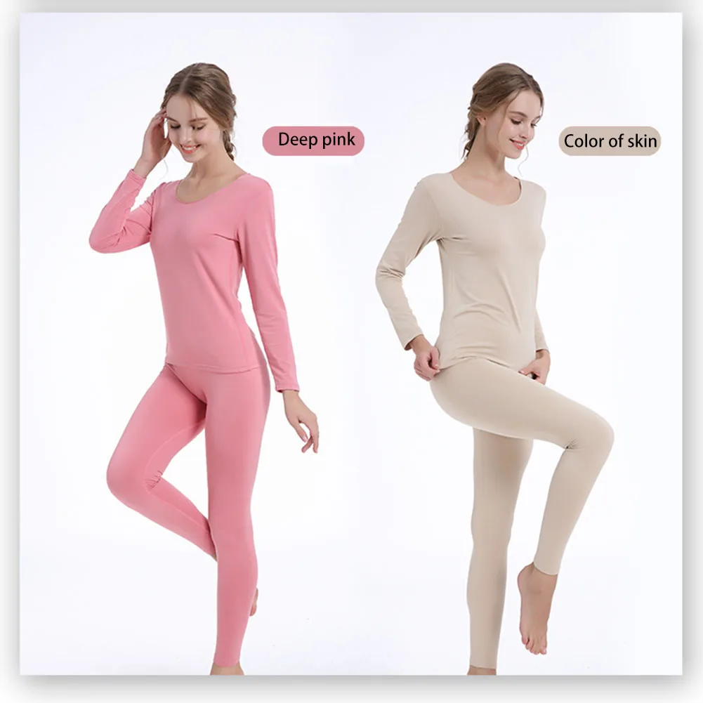 Women's Thermal Underwear Suit Sexy Warm Long Johns For Women Seamless Winter Underwear Set Warm Plus Velvet Clothing