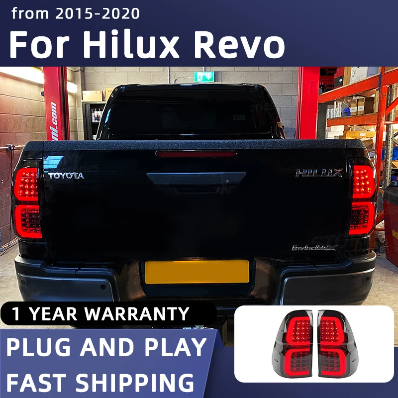 

Задние фары для стайлинга автомобиля Hilux Revo, светодиодсветодиодный задсветильник ры 2015-2020 Hilux Revo, задние фары DRL, задний поворотный сигнал, ав...