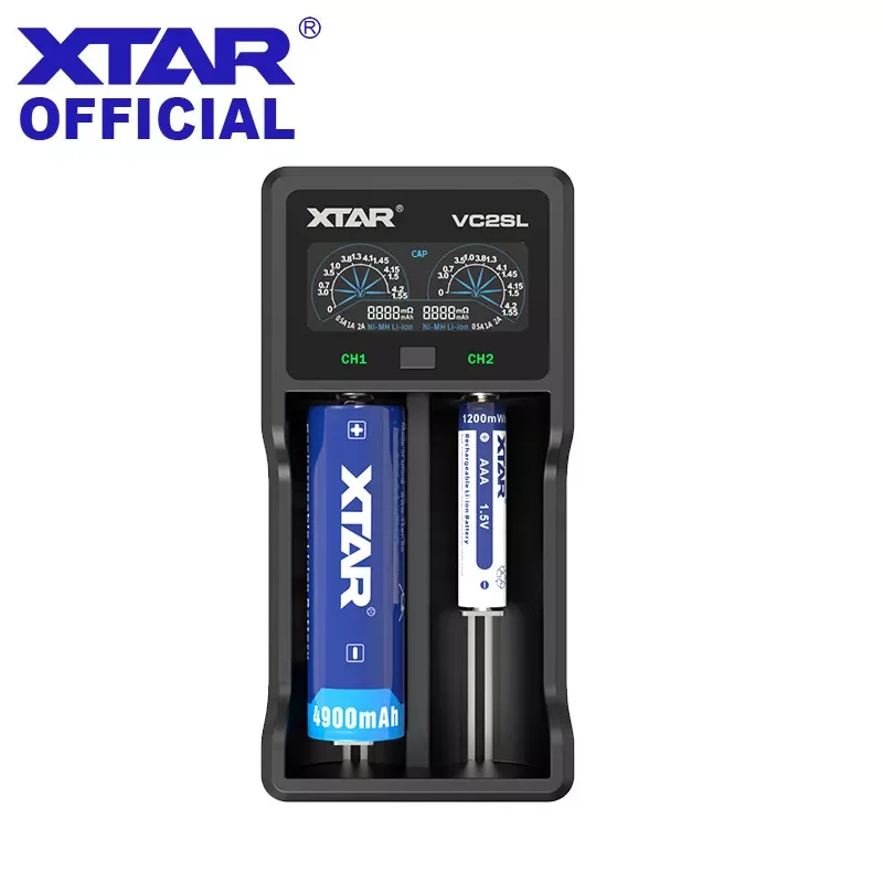 

XTAR 18650 Battery Charger Powerbank Function USB Type-C Charging Rechargeable Li-ion Batteries 21700 1.2V AAA AA Charger VC2SL