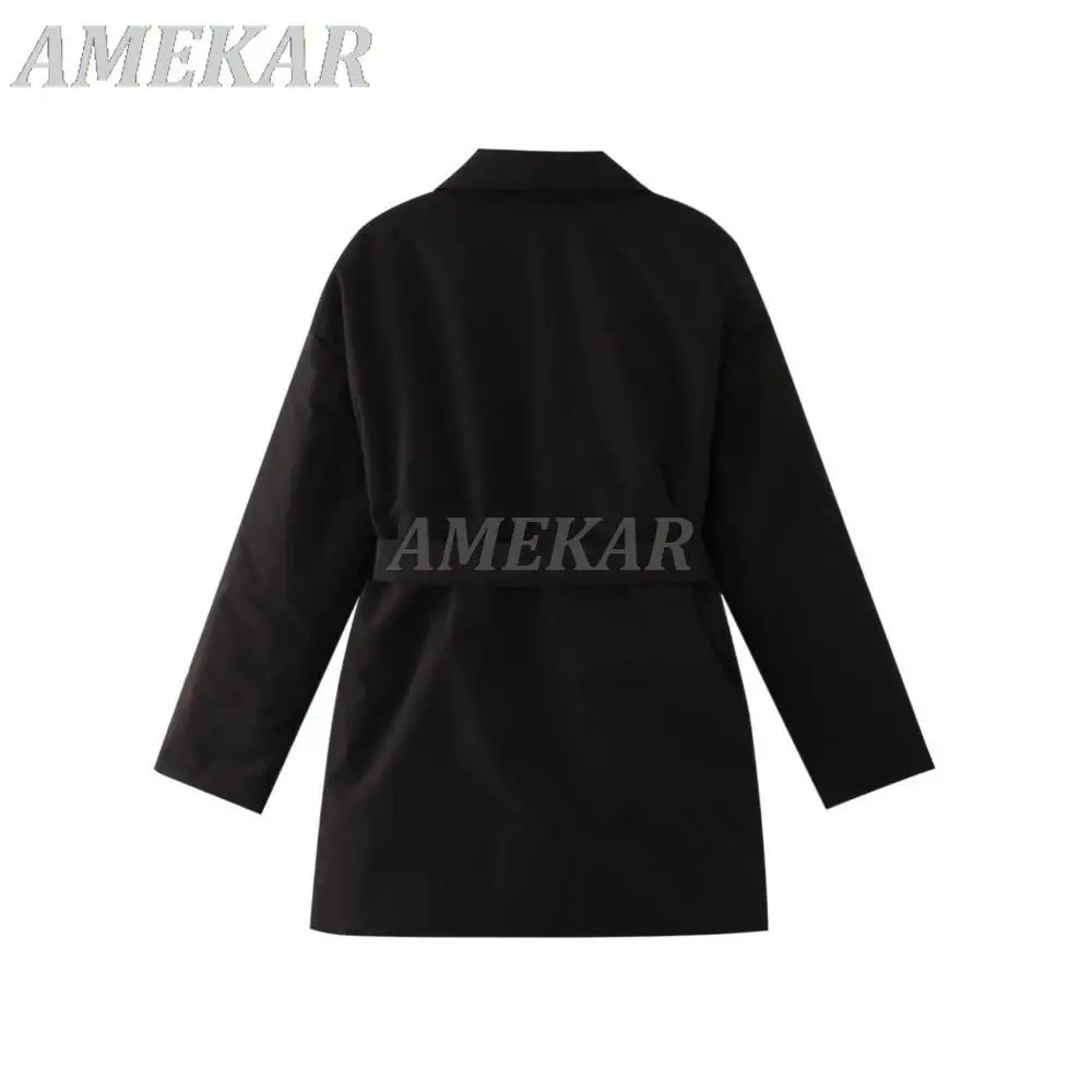 New Short Winter Parkas Women Warm Down Cotton Jacket Female Casual Loose Outwear Belt Cotton-padded Winter Coat For Women 2022