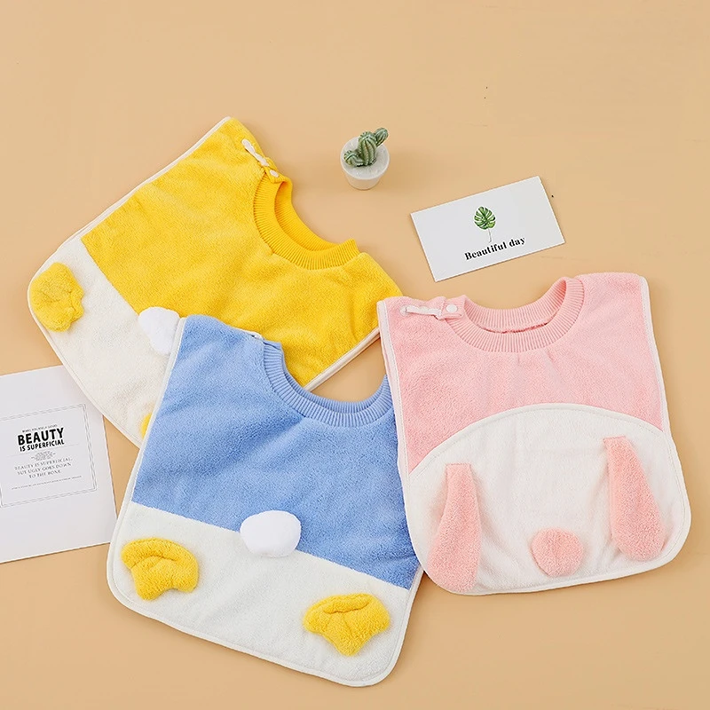 

Baby Bibs Soft Coral Velvet Children Washing Towel Infant Waterproof Toothbrush Bib Multi-functional Towel Burp Cloths
