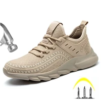 work sneakers lightweight men work shoes safety boots anti puncture work boots men anti smash industrial shoes big size 49 50