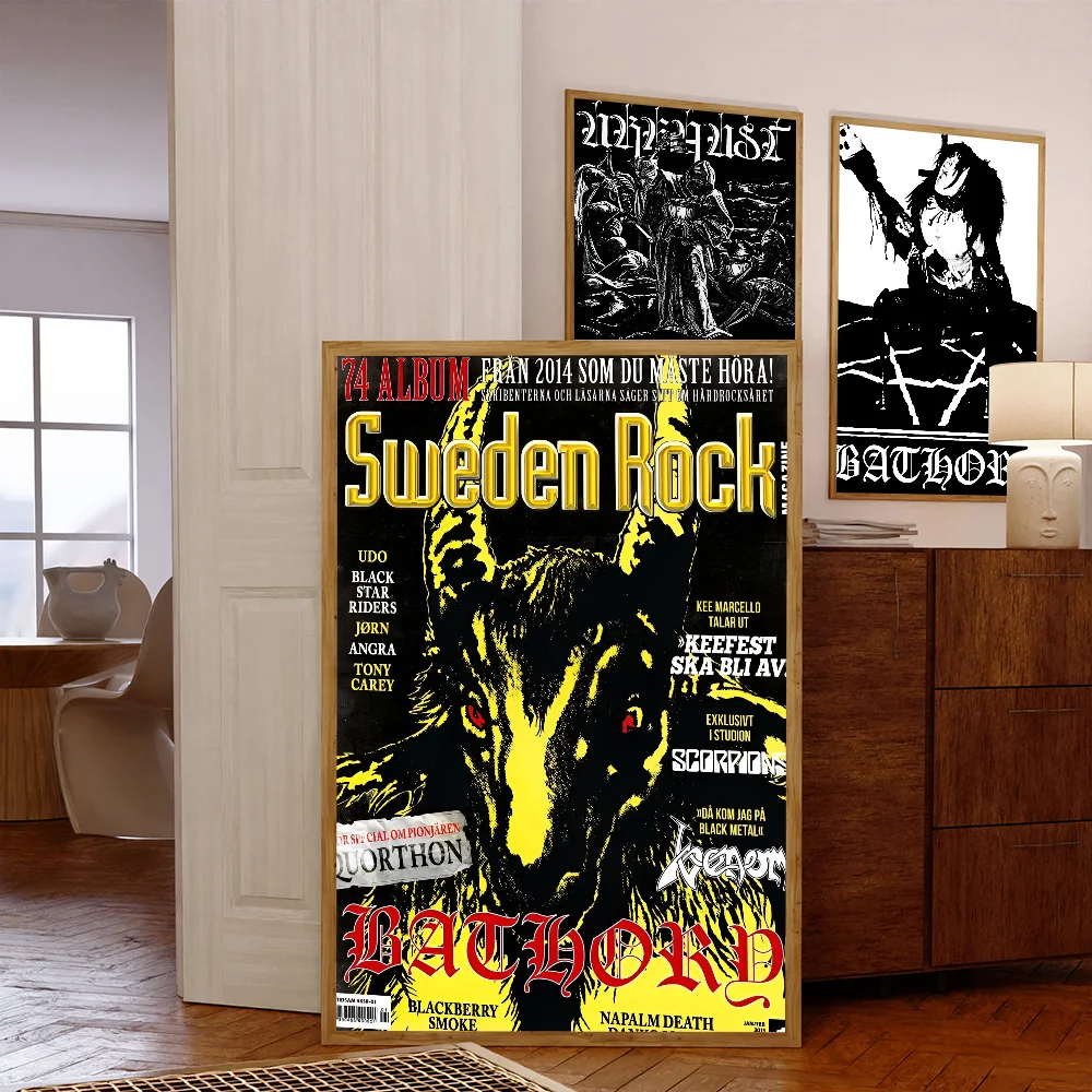 Bathory Quorthon Ретро Heavy Metal Музыкант Самоклеящийся Настенный Художественный Плакат HD