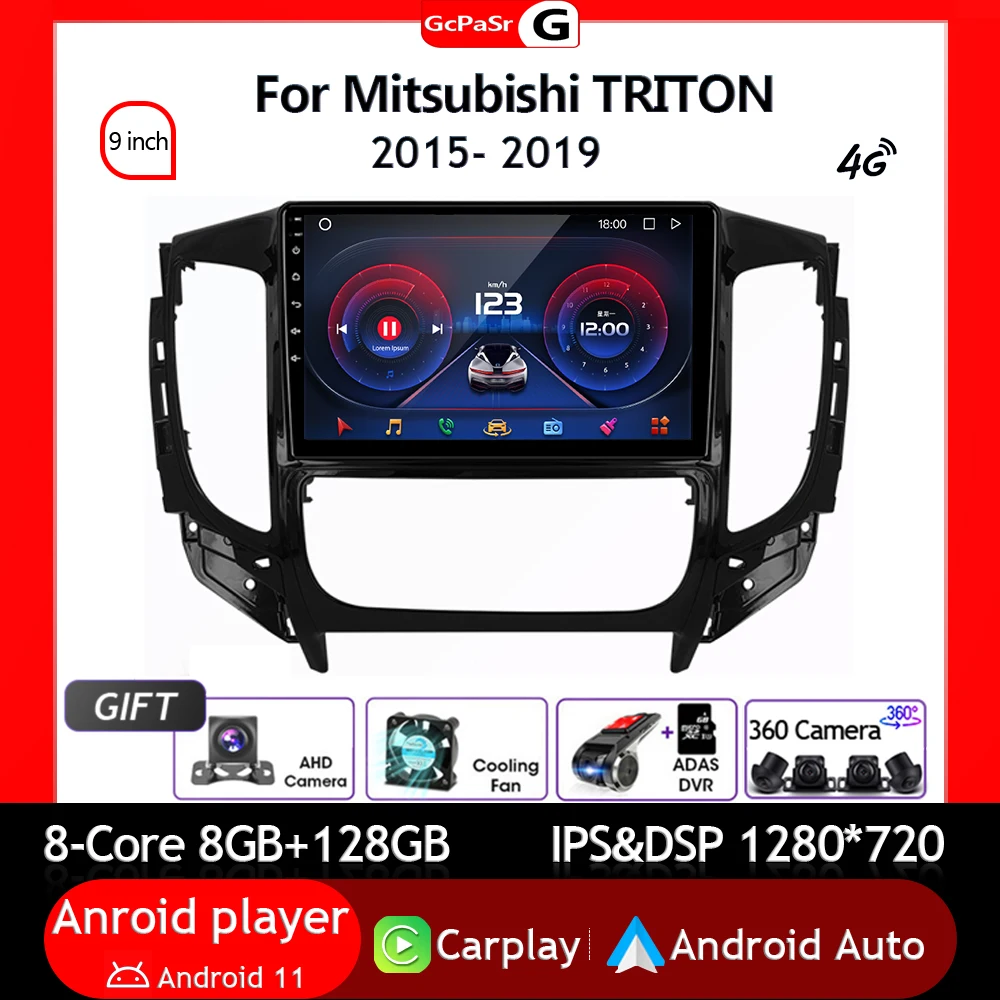 

Car Radio Video Multimedia Player For Mitsubishi TRITON L200 MT 2015 - 2019 Android 11 Navigation GPS Autoradio Touchscreen IPS