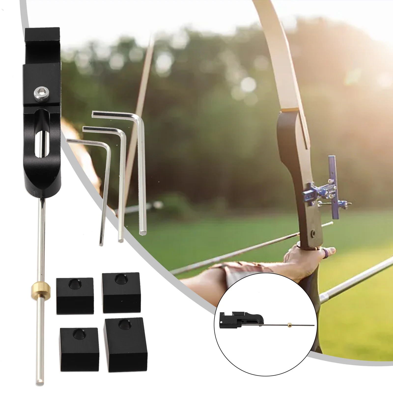 

Straight Pull Recurve Bow and Arrow Signal Piece Clicker Stick, CNC Technology, Strong and Durable, Adjustable Slider