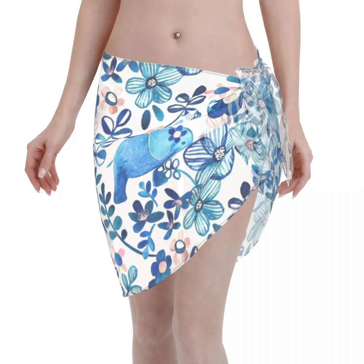 

Sexy Women Chiffon Swimwear Pareo Scarf Elephant And Floral Beach Cover Up Wrap Kaftan Sarong Skirt Swimsuit Bikini Cover-Ups