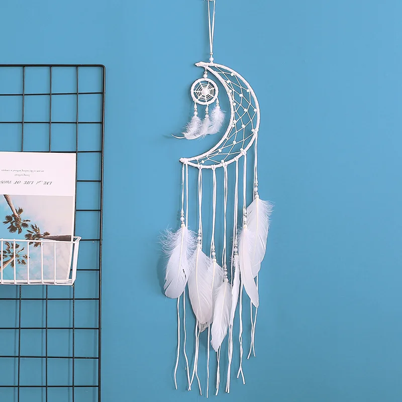 

Creative Moon Dreamcatcher Hand Made Macrame Dream Catchers Handmade Wall Hanging Tassels Dreamcatchers Home Bedroom Decoration