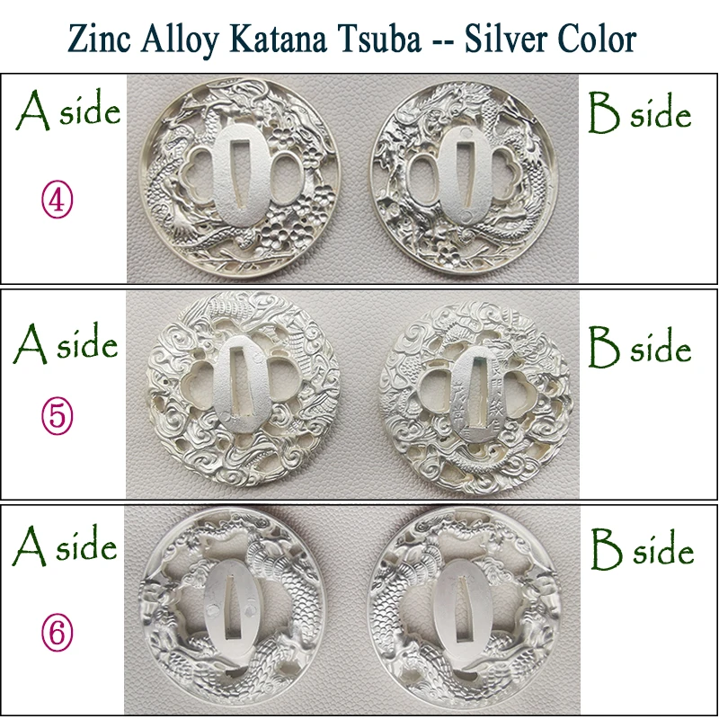 Специальный подарок-Цинковый Сплав Tsuba серебряная полая защита для японского